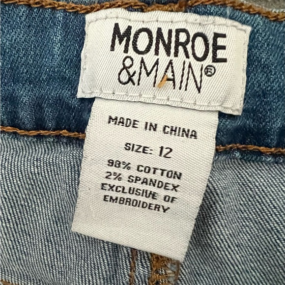 Venus Embroidered Jeans / Frayed Hem / Size 12 - Picture 4 of 5